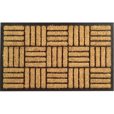 Jensendistributionservices Rubber Back Coir Doormat, Basket Weave Pattern MI2592383